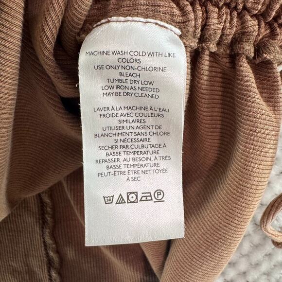 Pilcro Anthropologie Top Womens XL Brown Rib Knit Square Neck Ruched Tie Tank - Picture 12 of 13